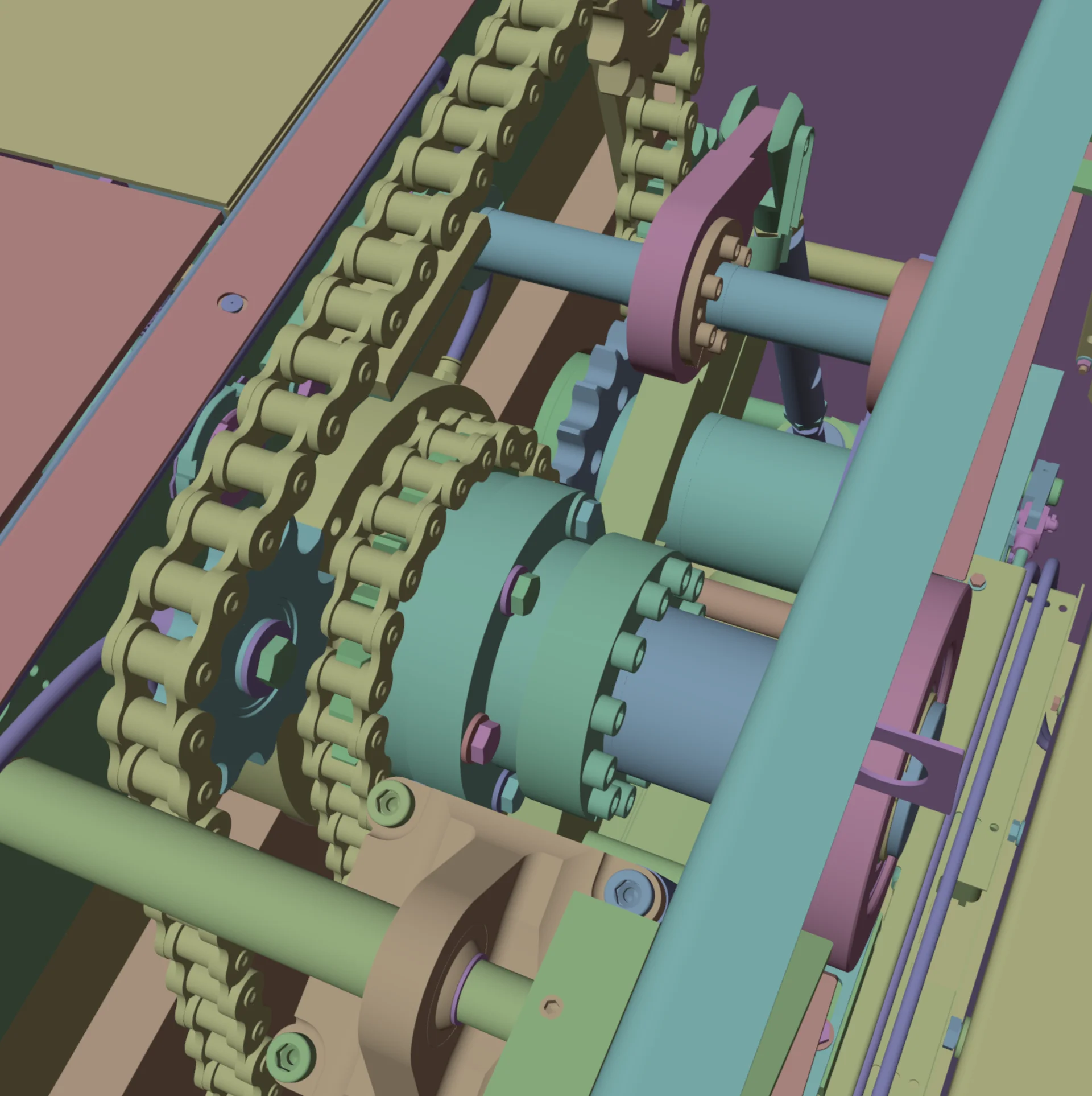CAD-Drahtmodell derselben Industriemaschine